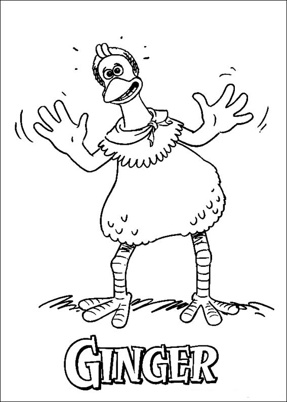 46 coloring pages of Chicken Run